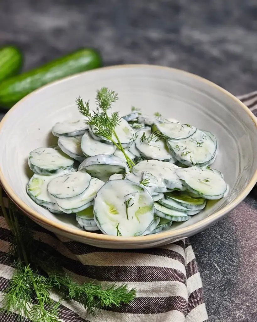 Gurkensalat mit Joghurt-Dill-Dressing