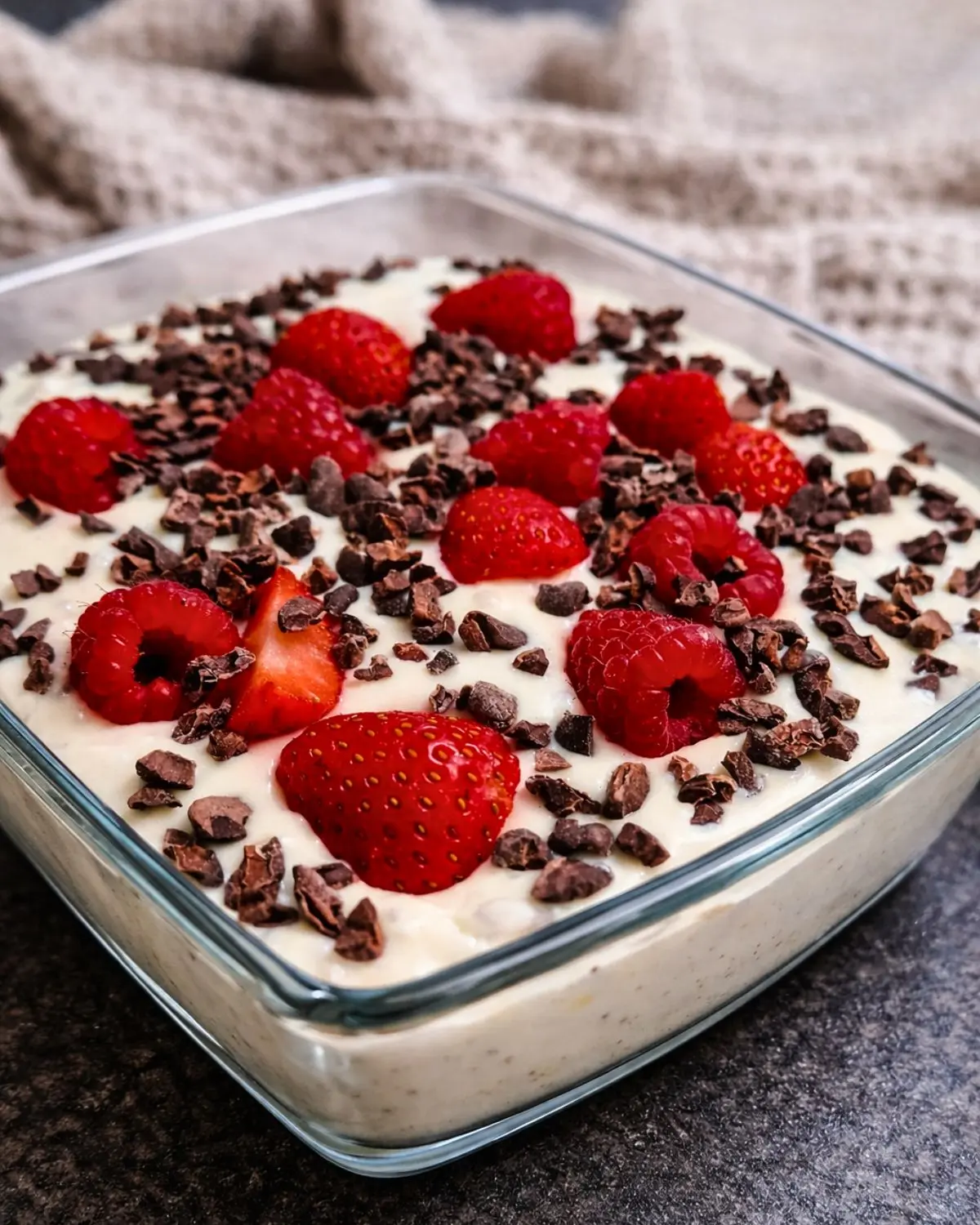 Kokos Quark-Creme mit Erdbeeren und Himbeeren