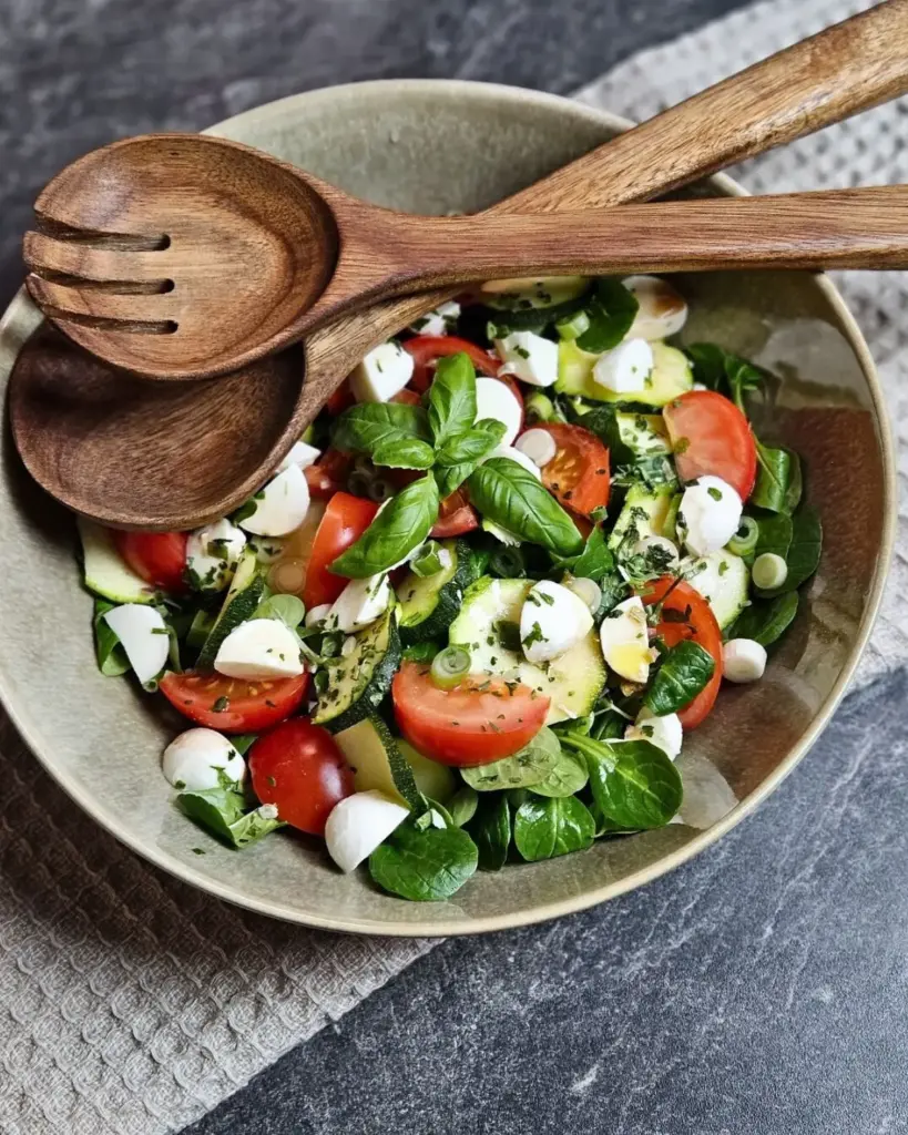 Salat mit Tomate und Mozzarella